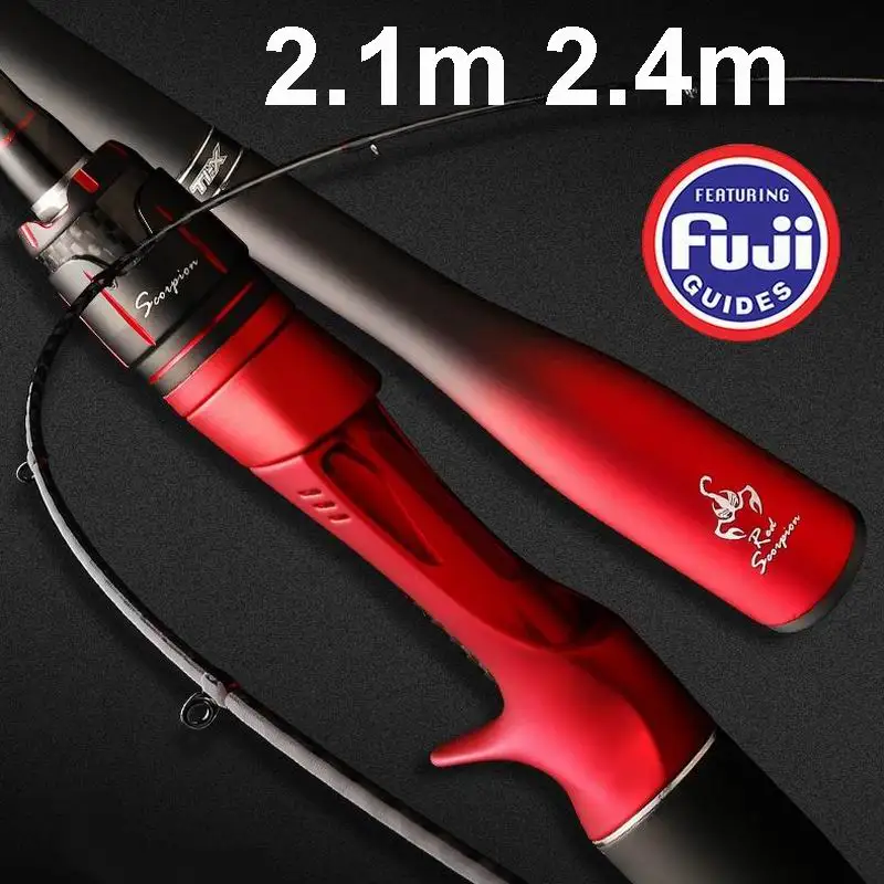 Caña spinning carbono ZZ116 BENDY Fuji mango rojo acción rápida - imagen 3