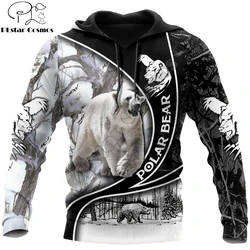 Chaqueta de pesca Oso Polar con capucha 3D unisex
