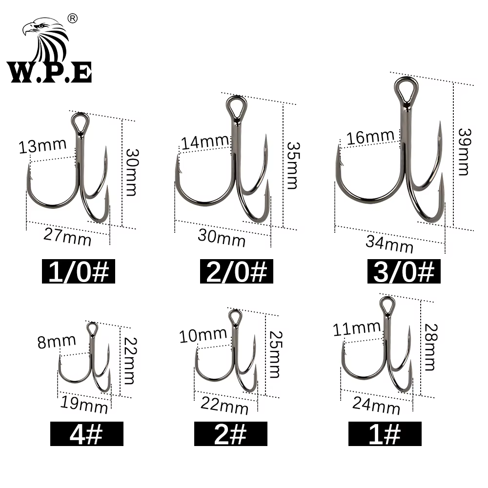 W.P.E Gancho Triple 2/0 – Acero carbono para lubina - imagen 4