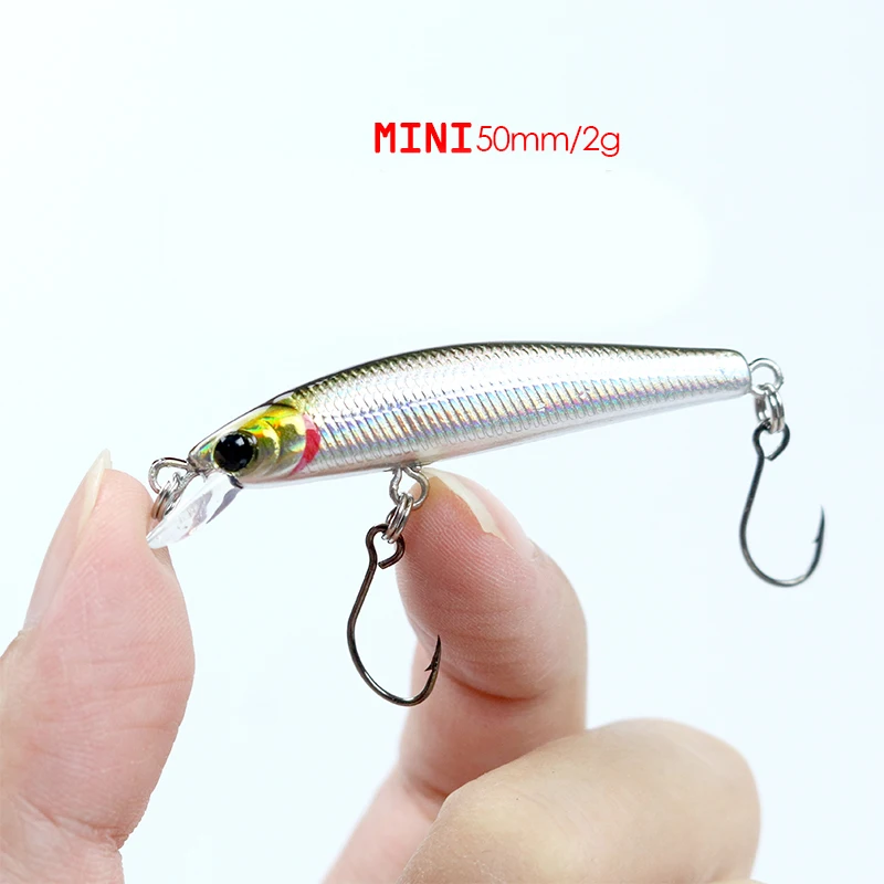 Cebo artificial Mini Minnow de hundimiento lento – 5 cm, 2 g