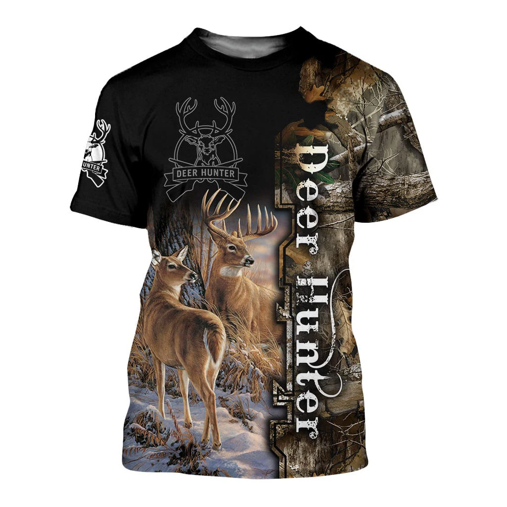 Camiseta TX0158 Hipster manga corta – Estampado 3D caza de ciervos - imagen 4