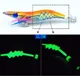 Jig luminoso para calamares y pulpos con camarón de madera - imagen 3