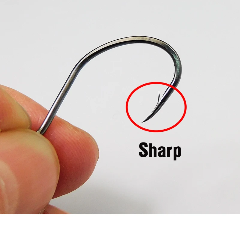 ESFISHING Anzuelos para vinilo resistentes – acero al carbono ojo único - imagen 2