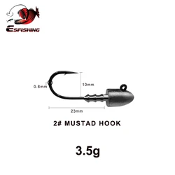 ESFISHING Cabezas de Anzuelo de Tornillo para Vinilos