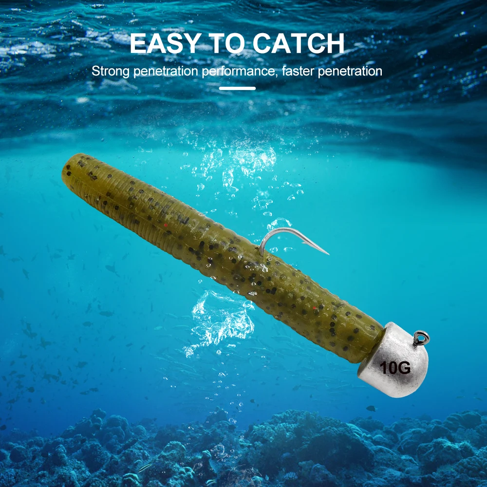 ESFISHING Señuelo Lucio Bass – Gusano Silicona 65mm - imagen 4
