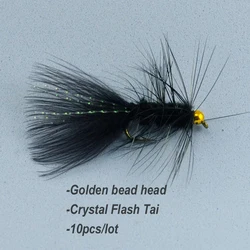 Wifreo Woolly Bugger – Mosca negra con cola flash y cabeza dorada