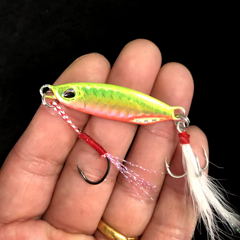 Jigbait corto señuelo metálico anzuelo simulado vinilo