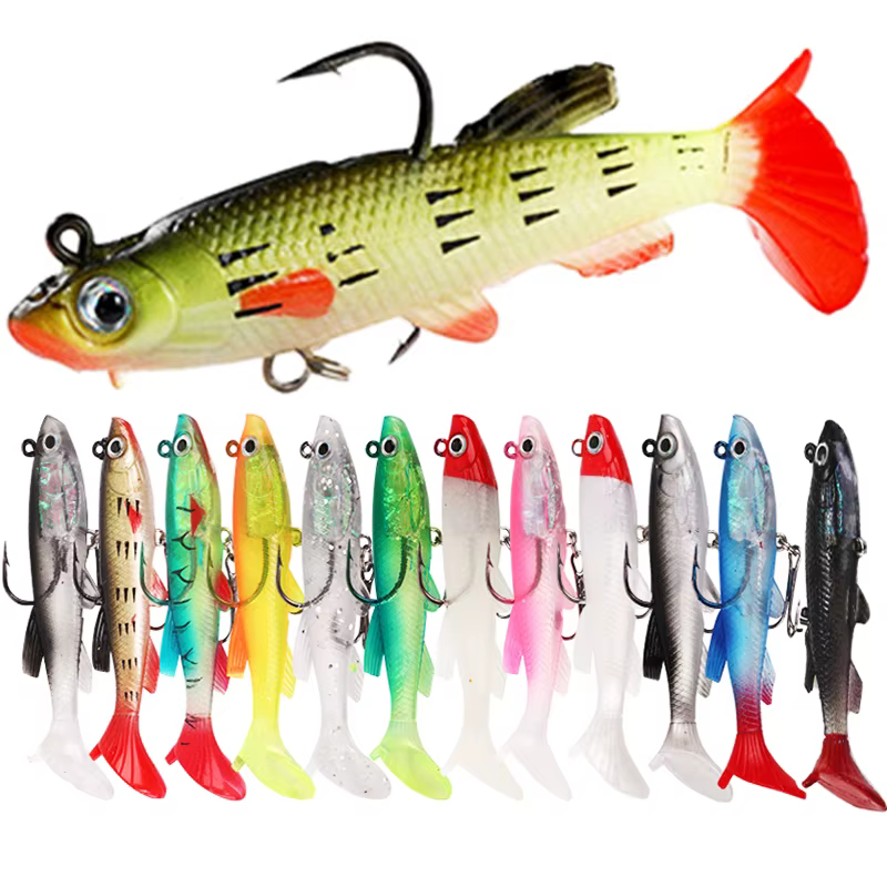 Wobblers señuelos de pesca silicona para perca, lubina y carpa