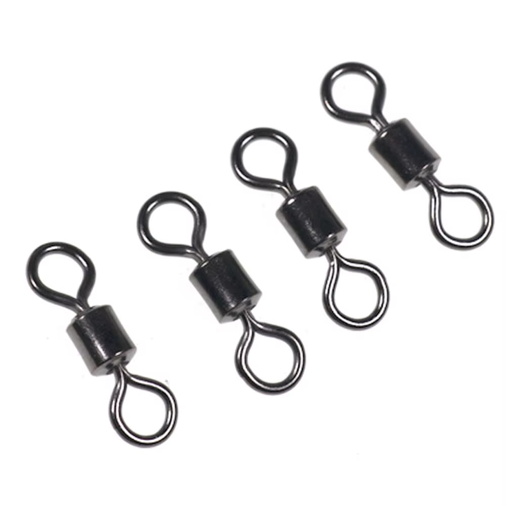Conector giratorio doble anillo negro accesorio terminal para pesca - imagen 2