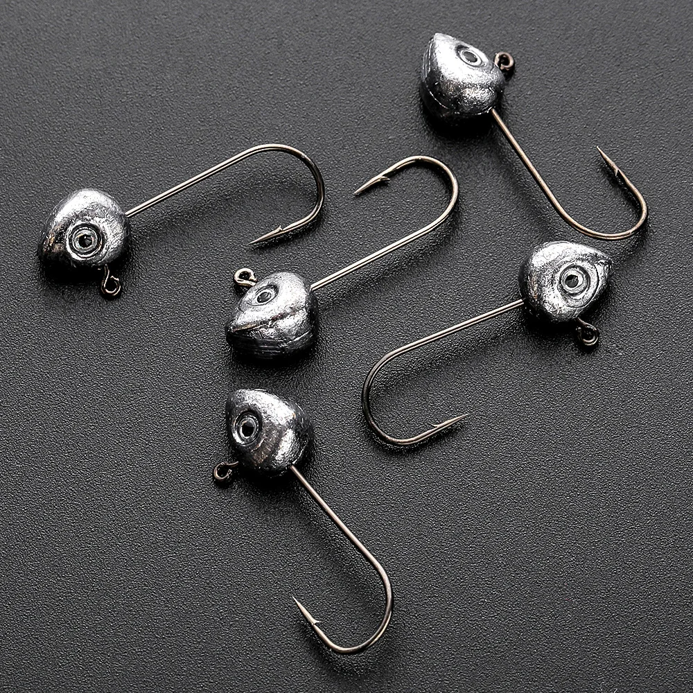 Cabezas Jig Head plomadas con púas 0,5-2 g ojos 3D para vinilos - imagen 2