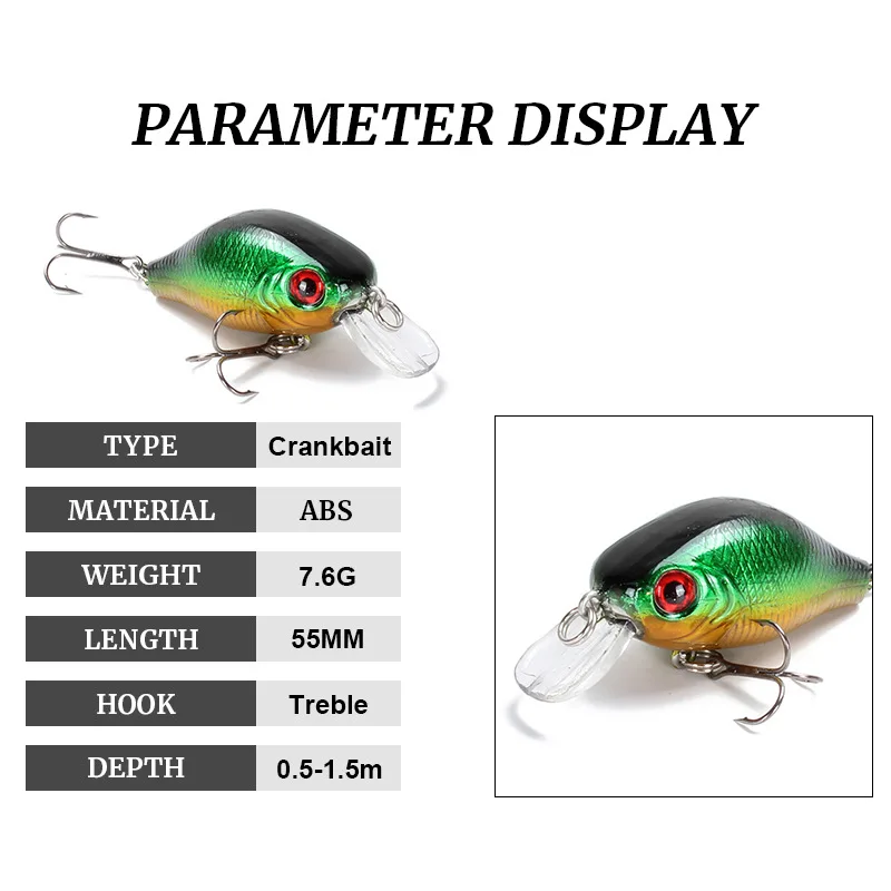 Wobbler flotante Crankbait 5,5 cm – Señuelo de superficie para lucio - imagen 3
