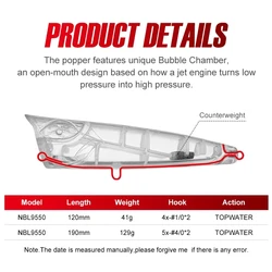 NOEBY Bubble Jet Popper – Señuelo topwater para GT atún
