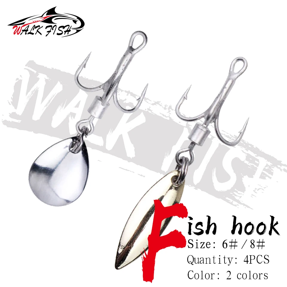 Anzuelo Triple WALK FISH Acero Carbono – Vibración lenta lentejuela