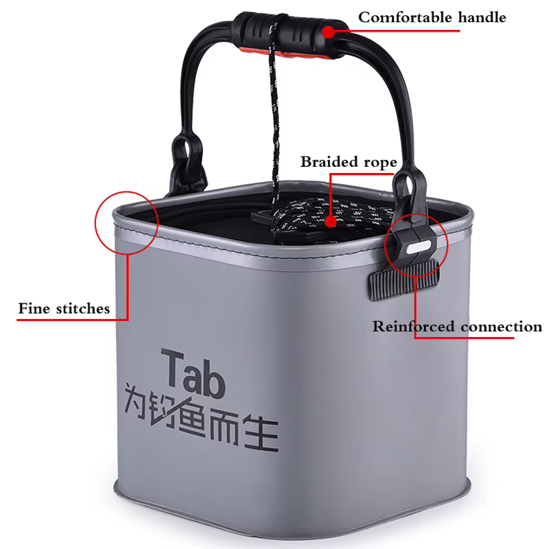 Cubo Plegable EVA 5L para Conservar Cebo Vivo en Pesca - imagen 4
