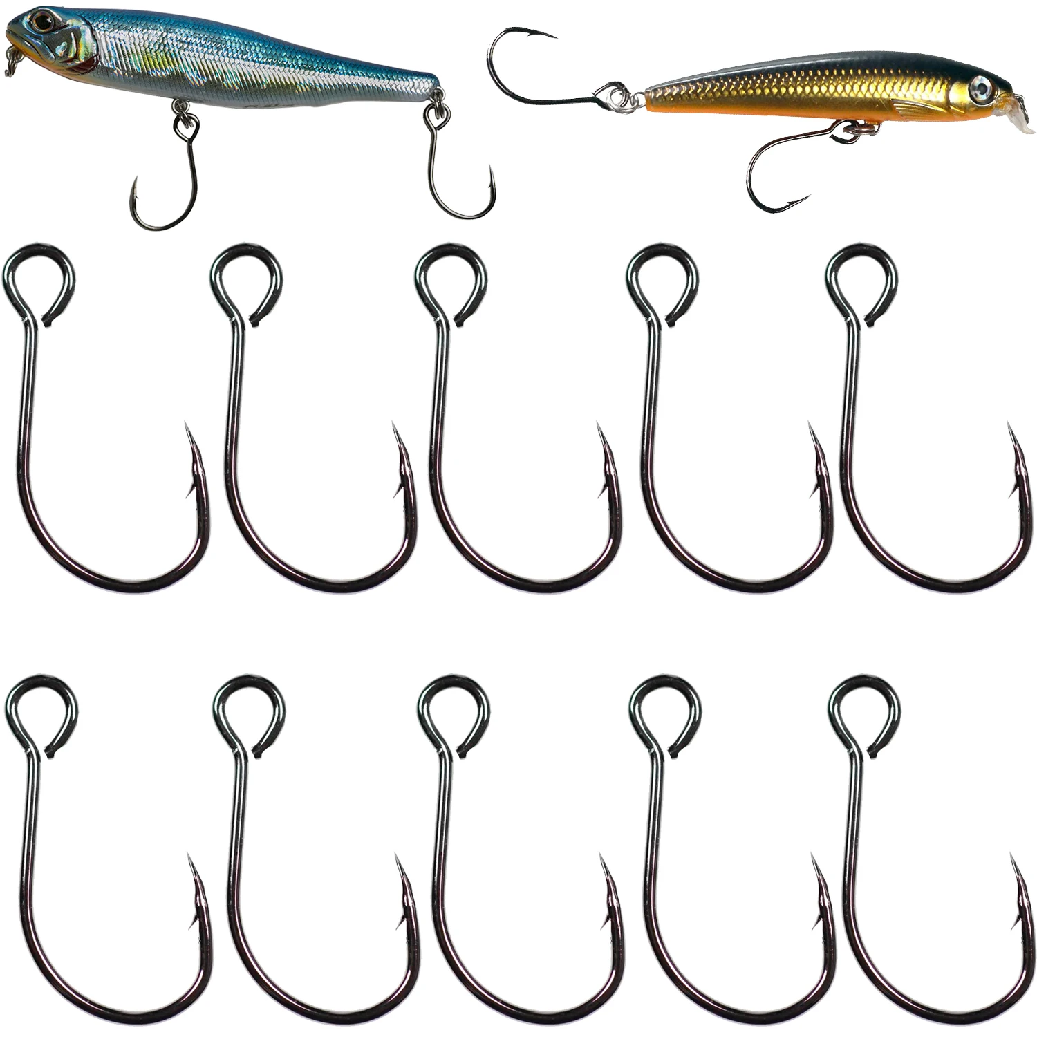 Anzuelos de pesca individuales de acero alto carbono en bolsa