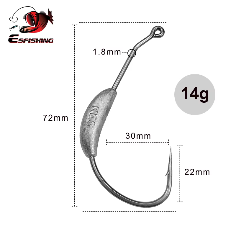 Anzuelo Jig Head KESFISHING de acero al carbono para vinilos - imagen 4