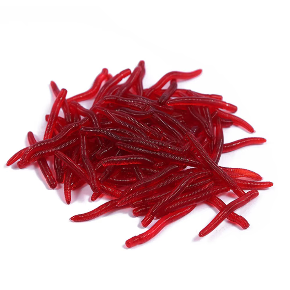 Señuelos blandos gusanos de tierra rojos – Cebo suave realista - imagen 5