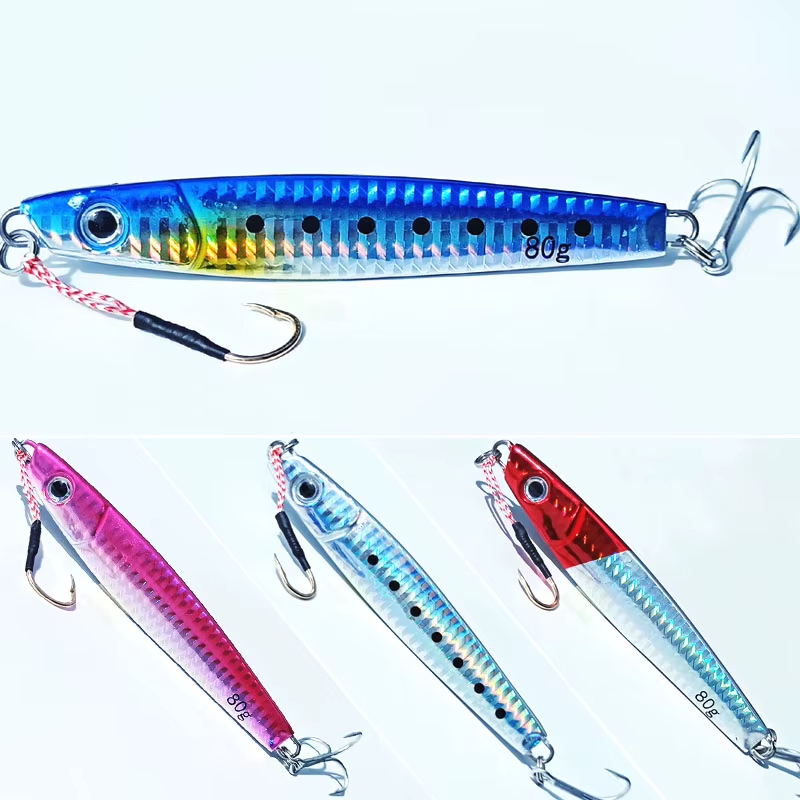 Señuelo de jigging metálico plateado para lubina - imagen 4