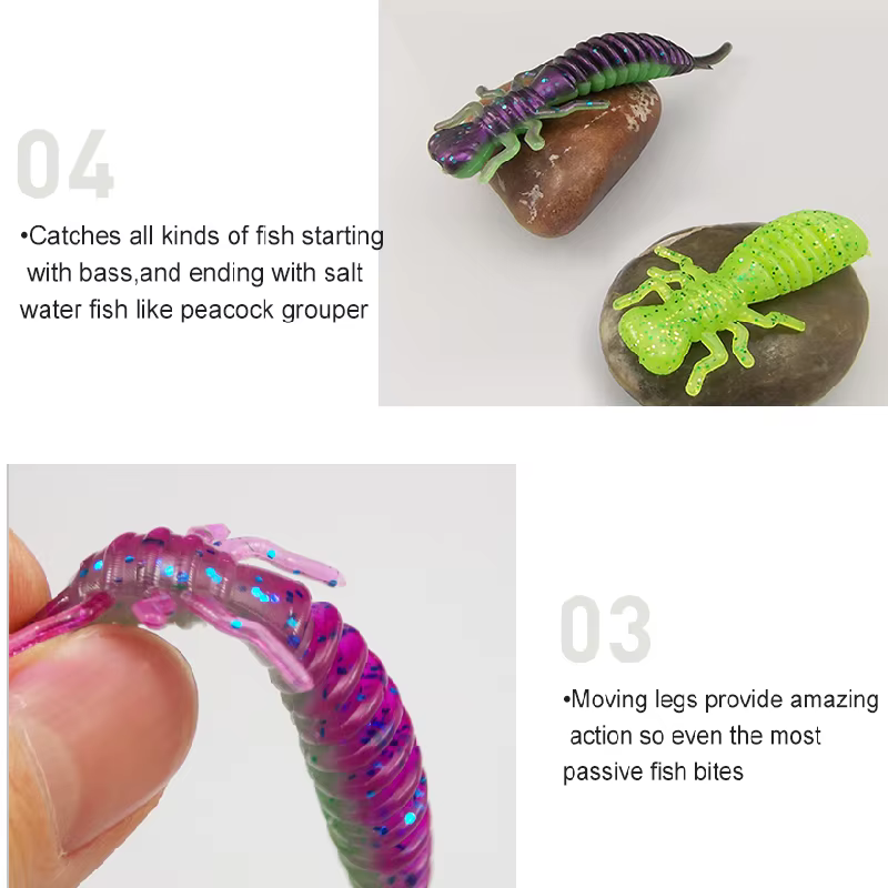 Vinilo ESFISHING Larva 75mm – Señuelo blando para pesca - imagen 3