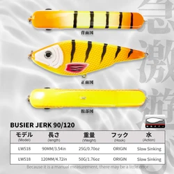 Hunthouse Jerkbait LW518 Señuelo Hundimiento Lento para Lucio y Lubina