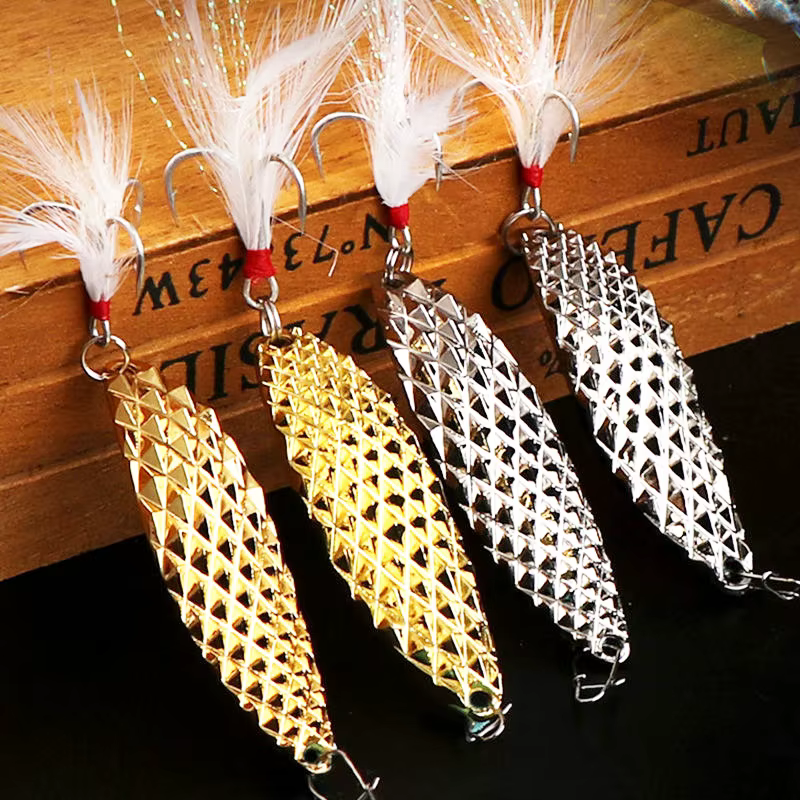 Cuchara giratoria para Trucha y Lucio – Anzuelo triple de plumas, 7-15g - imagen 4