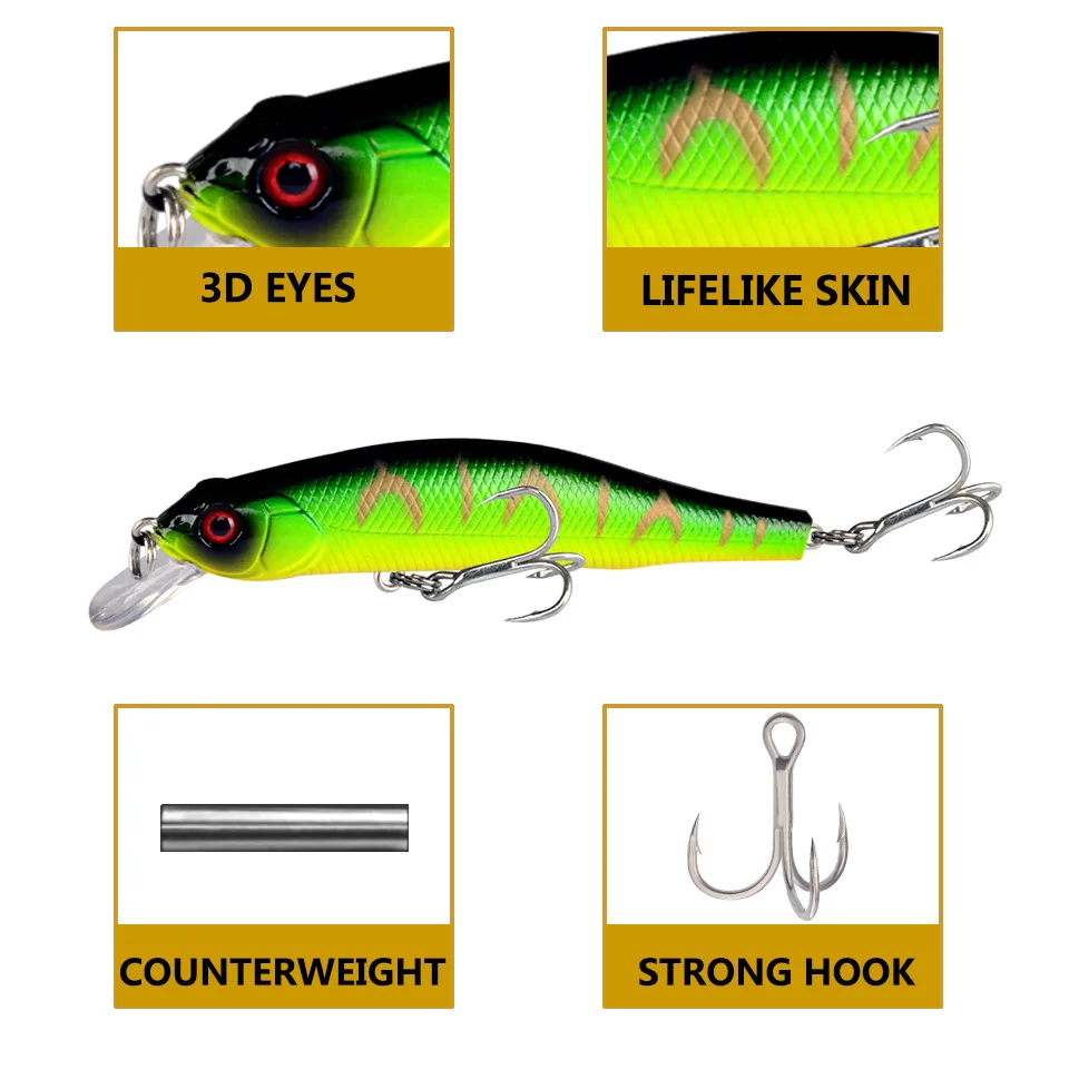 Minnow Flotante 10cm 11g – Señuelo Artificial para Perca - imagen 4