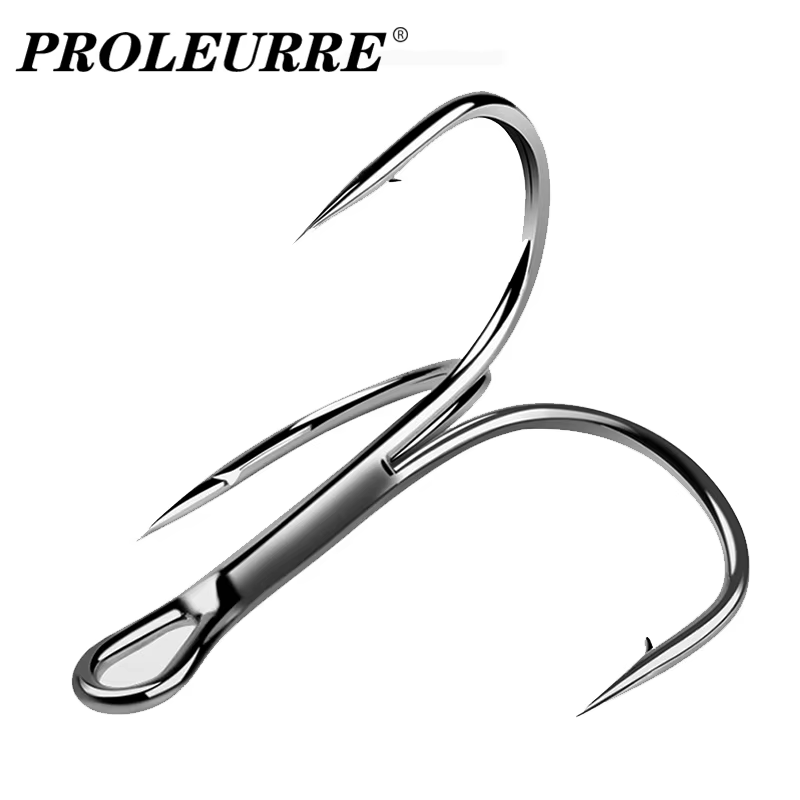 Anzuelos Treble de carbono negro – Curvo redonda para carpa