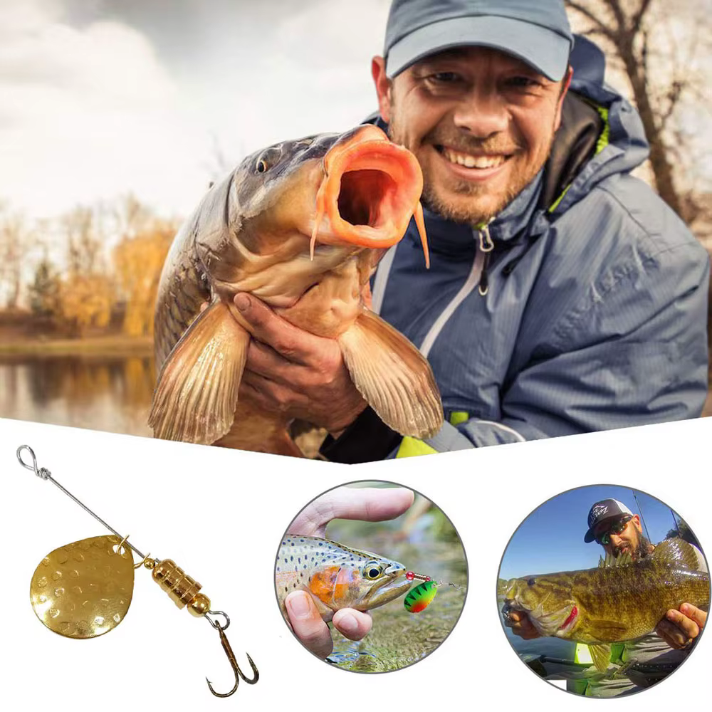 Kit de accesorios cuchara de pesca: hoja giratoria, cebo y alicates - imagen 4