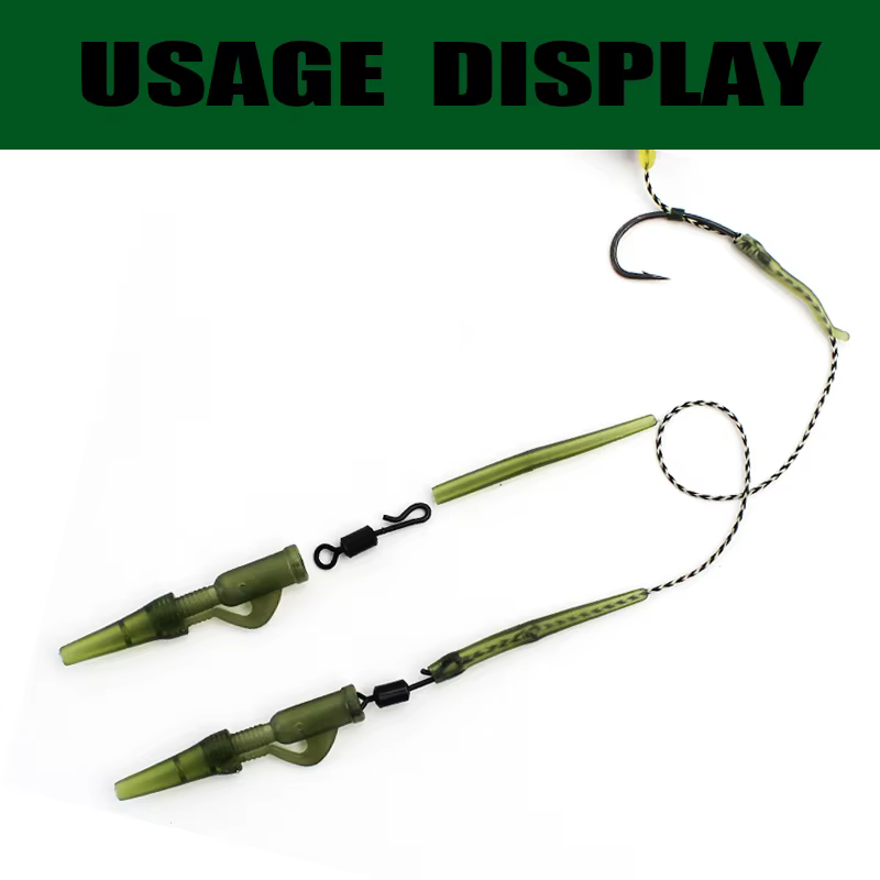 Accesorios pesca carpa clip plomo, cola giratoria y mangas antienredos - imagen 5