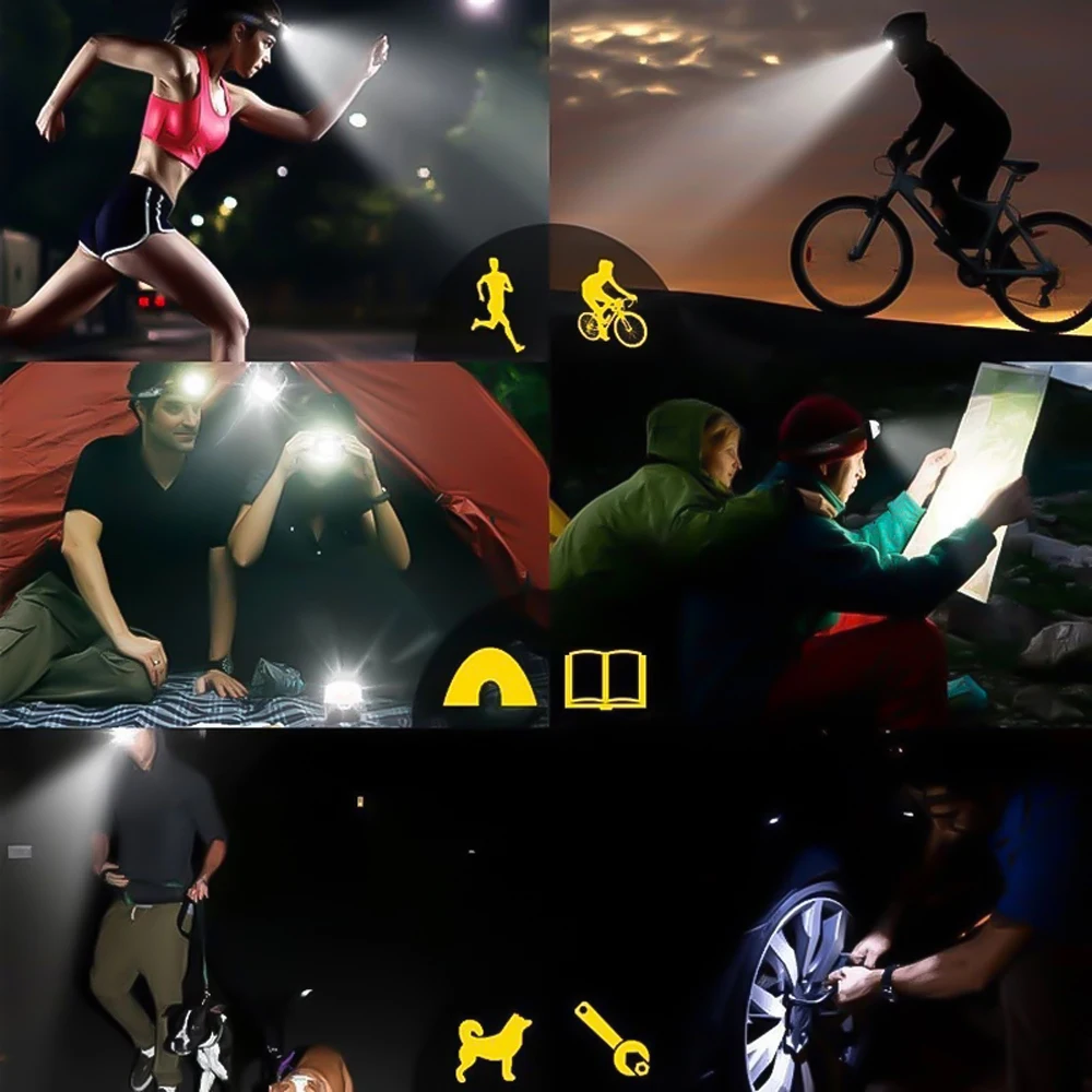 Mini linterna frontal LED 360° para pesca – Resistente al agua - imagen 2