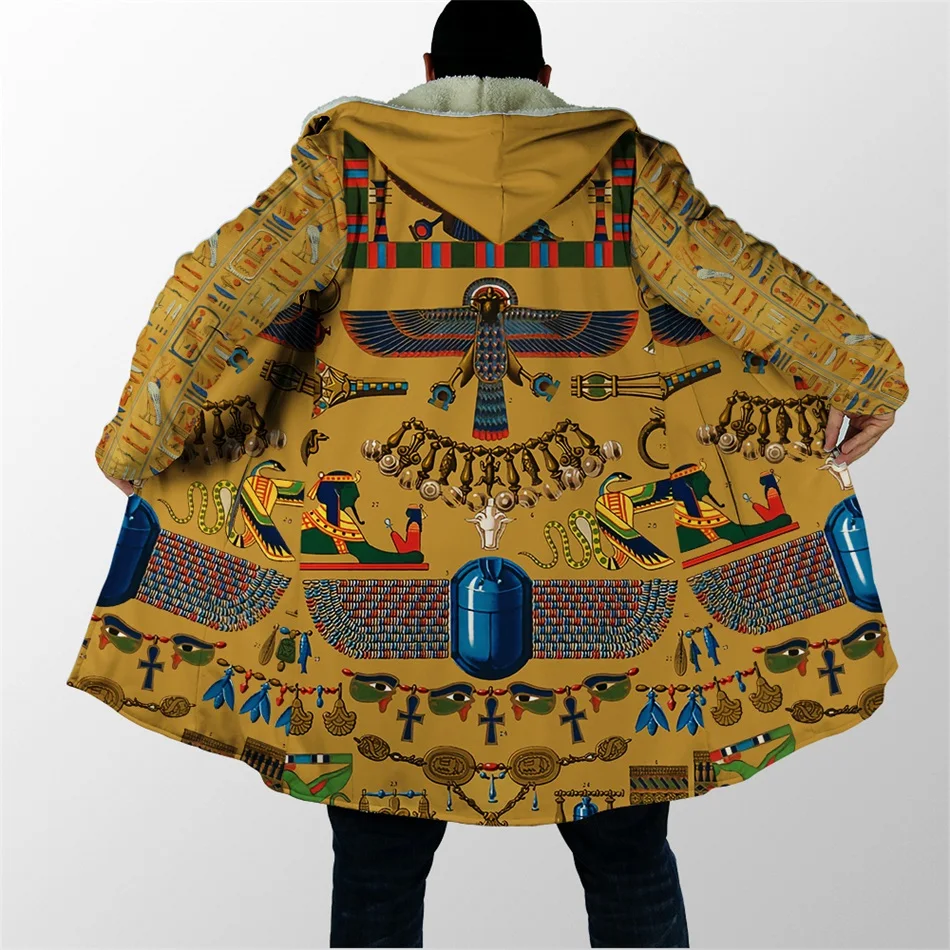 Capa de invierno DP13 con capucha de lana 3D Ankh para hombre - imagen 5