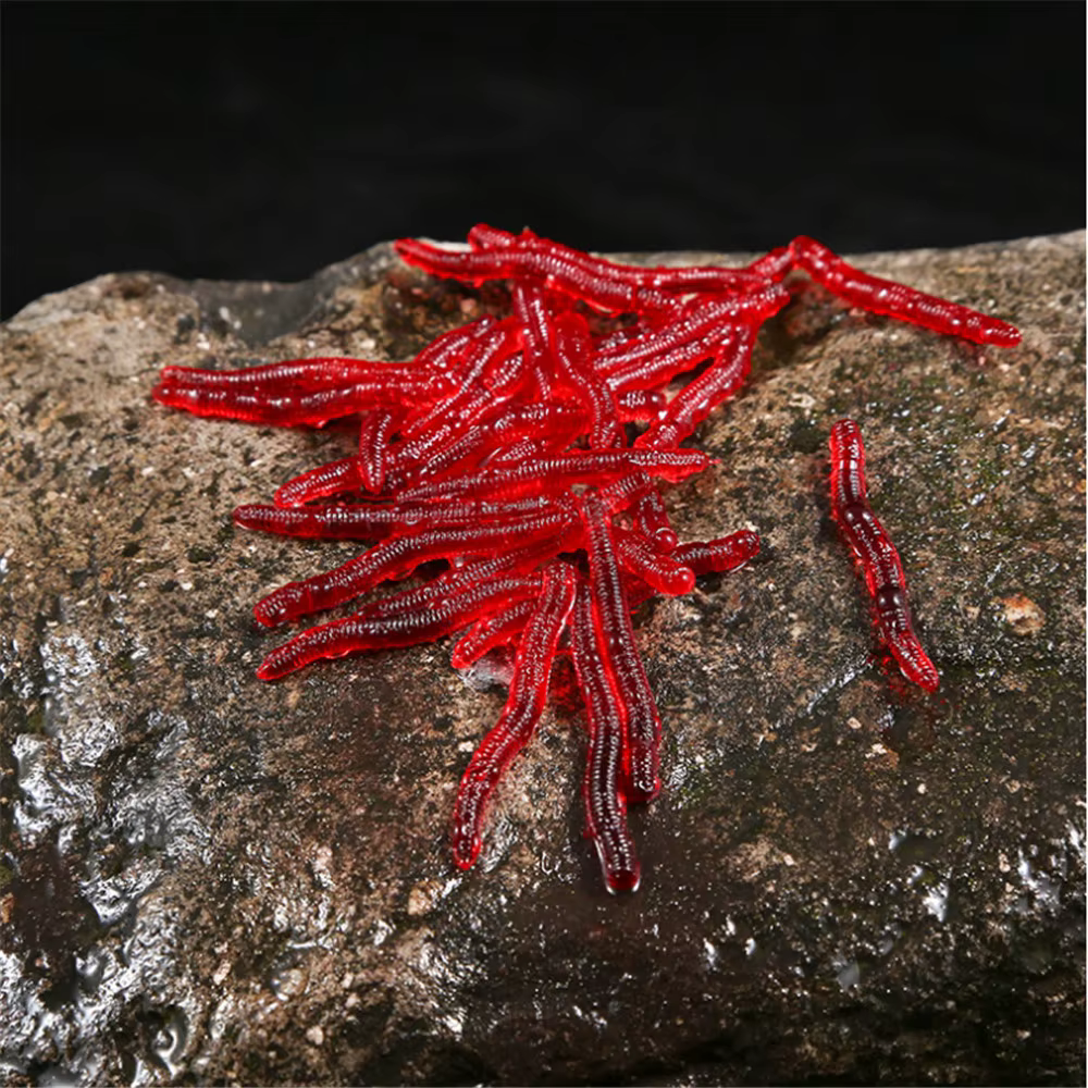 Señuelos blandos gusanos de tierra rojos – Cebo suave realista - imagen 3
