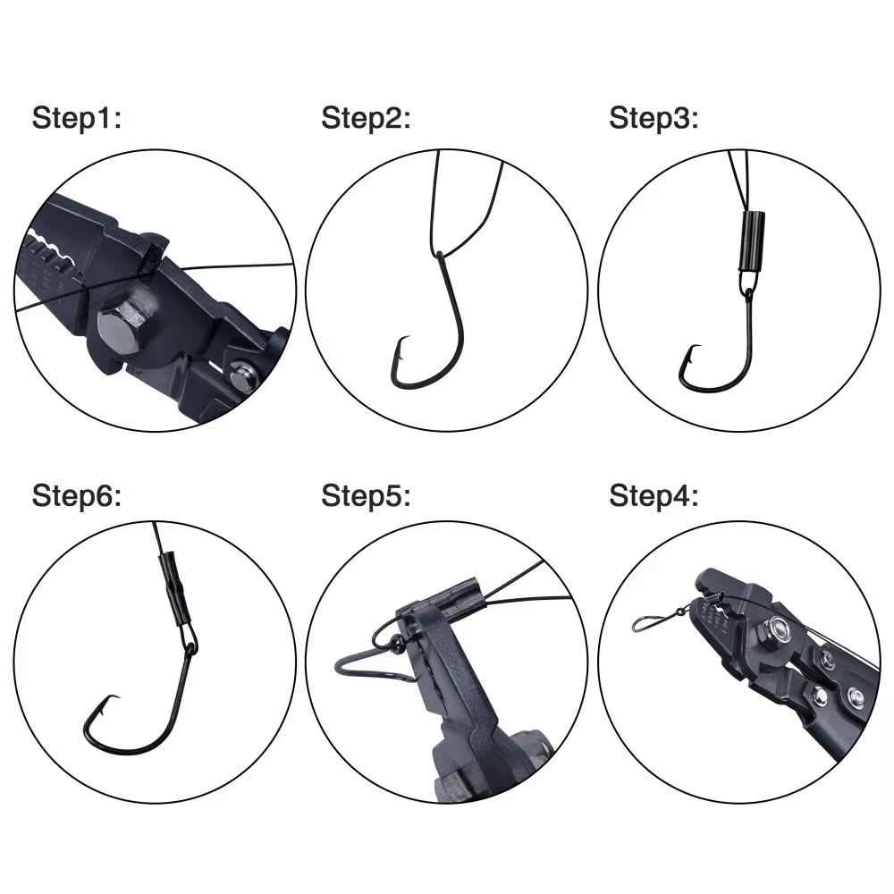 Conector de tubo de cobre negro para pesca – Manga de crimpado - imagen 5