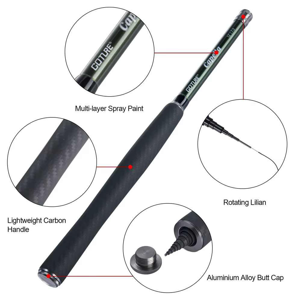 Goture Kit Tenkara caña carbono línea Tippet gancho accesorios - imagen 2