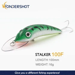 Wondershot A13 Minnow flotante Crankbait 100mm gancho Mustad
