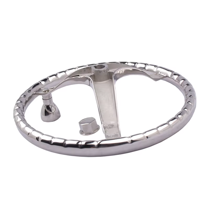 Volante de Timón Inoxidable 3 Radios – 39 cm para Embarcación