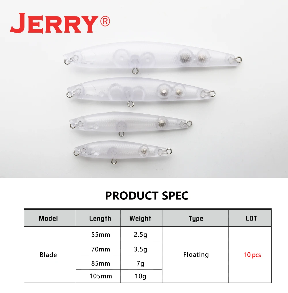 Jerry Blade-señuelo flotante vista frontal