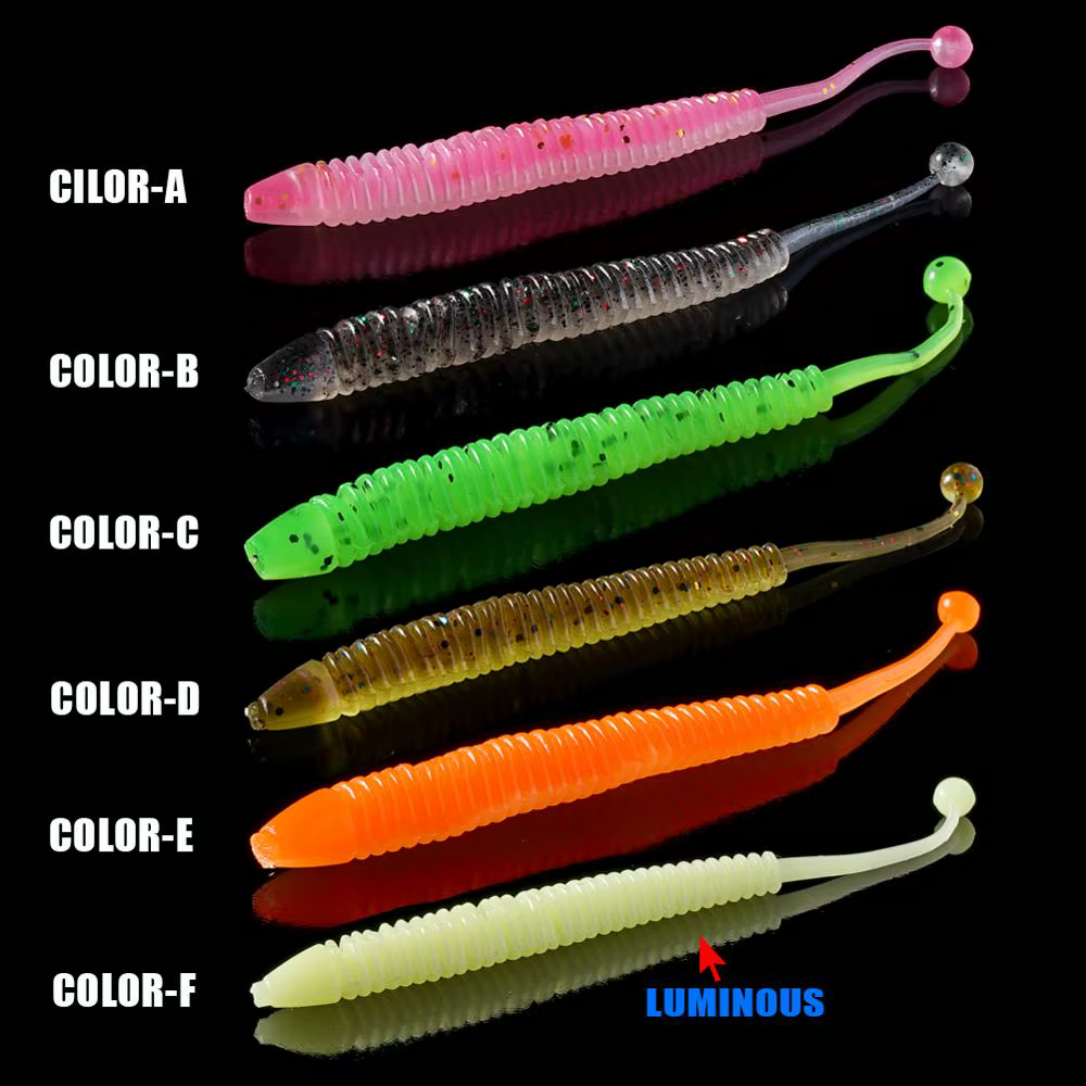 SUNMILE Vinilo con sabor a pez y camarón para carpa 5-8cm - imagen 3