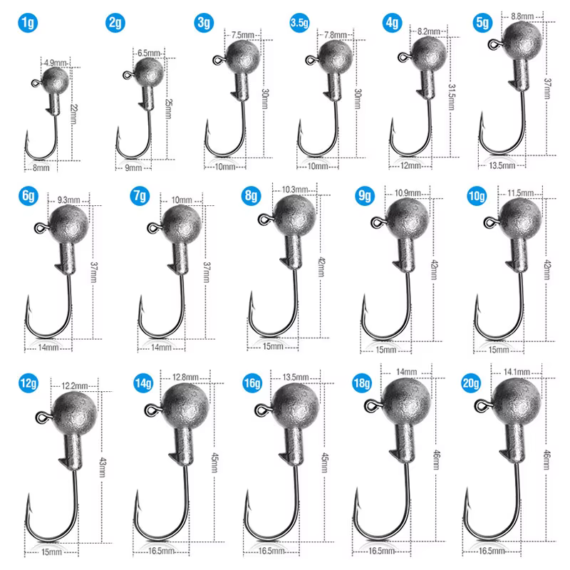 JYJ Jig Head - Anzuelo para vinilo y softbaits de calidad premium - imagen 5