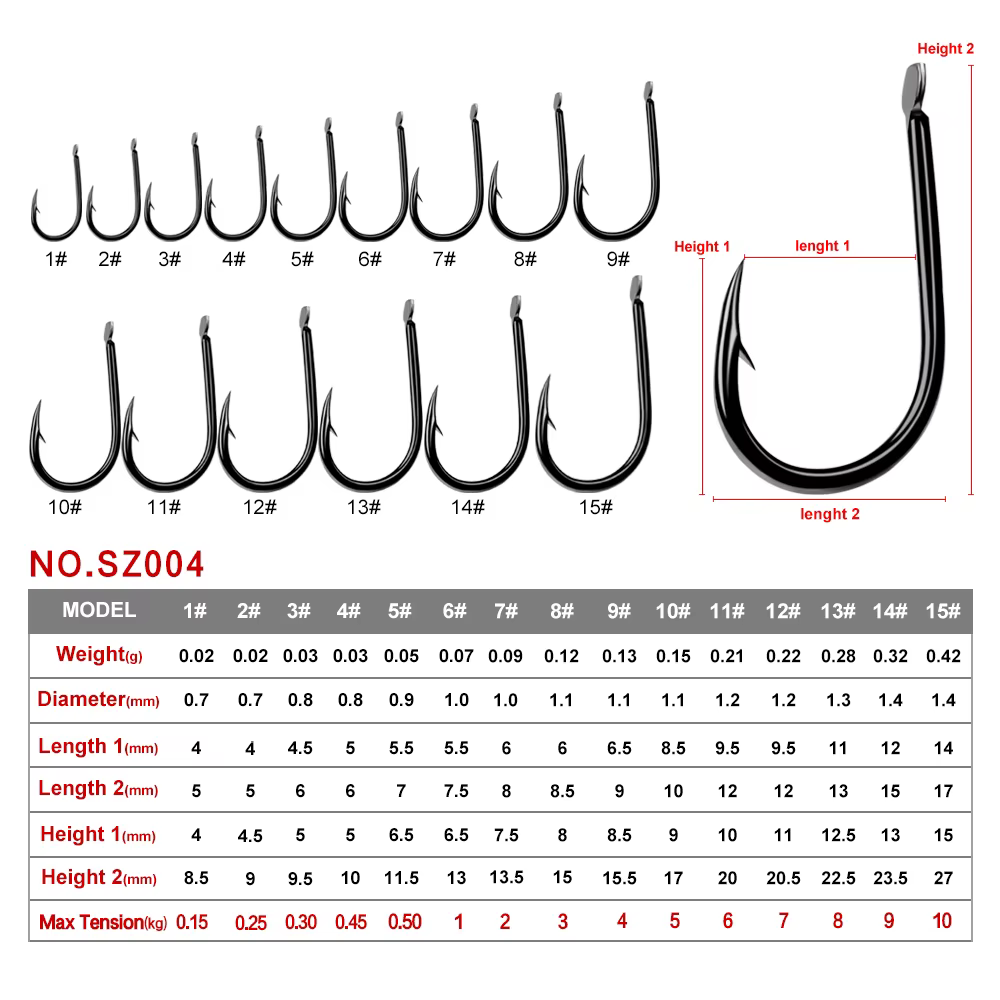 PROBEROS anzuelo de pesca negro afilado duradero individual - imagen 5