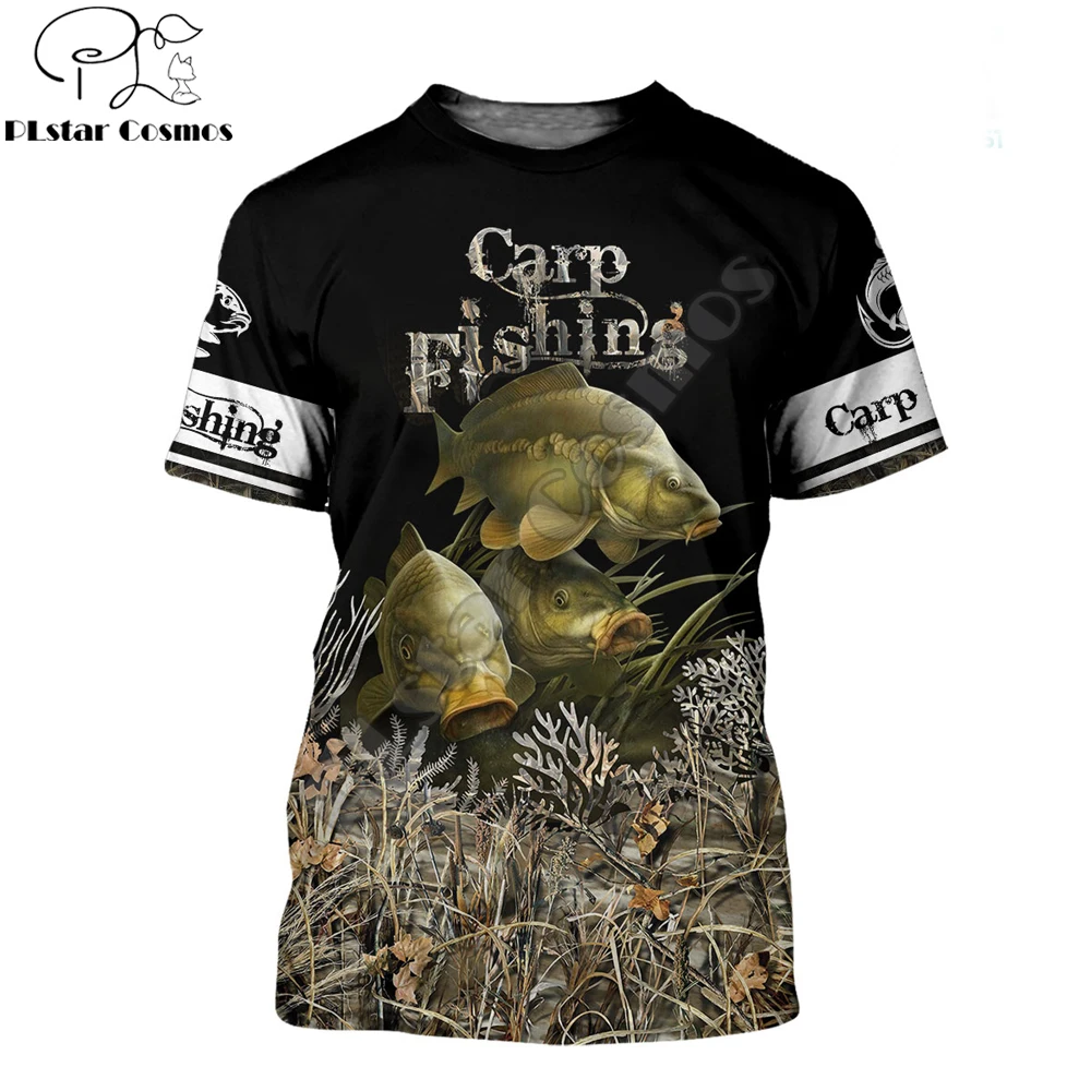 Camiseta carpfishing 3D – Estampado ciervo y oso para pescador