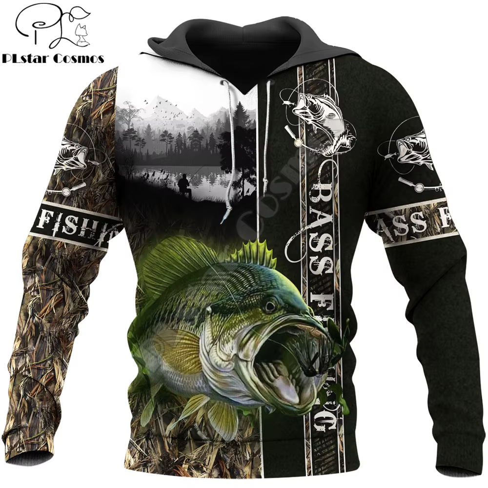 Sudadera pesca estampado 3D Unisex Harajuku KJ072 - imagen 3