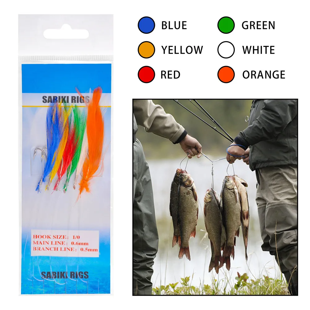 Aparejos de pesca con plumas 6 en 1 para lubina y bacalao - imagen 4
