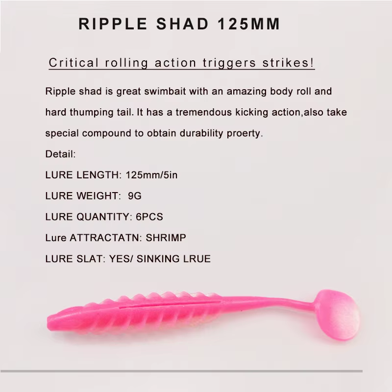 KESFISHING Ripple Shad – Señuelo silicona 100mm aroma conmemón - imagen 3