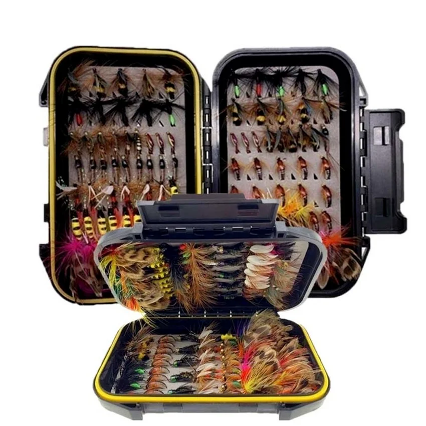 Colección de moscas en surtido con caja