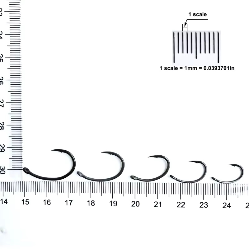 Anzuelos circulares con púas para carpa – Ojos negros mate - imagen 5