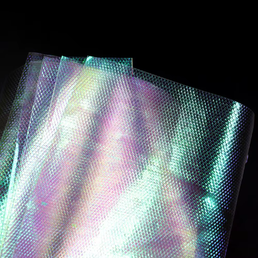 Detalle del film iridiscente arcoíris