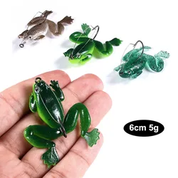 Señuelos silicona rana blandos para pesca en agua dulce