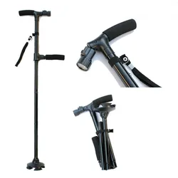 Bastón telescópico LED doble mango – Luz y soporte para pesca nocturna