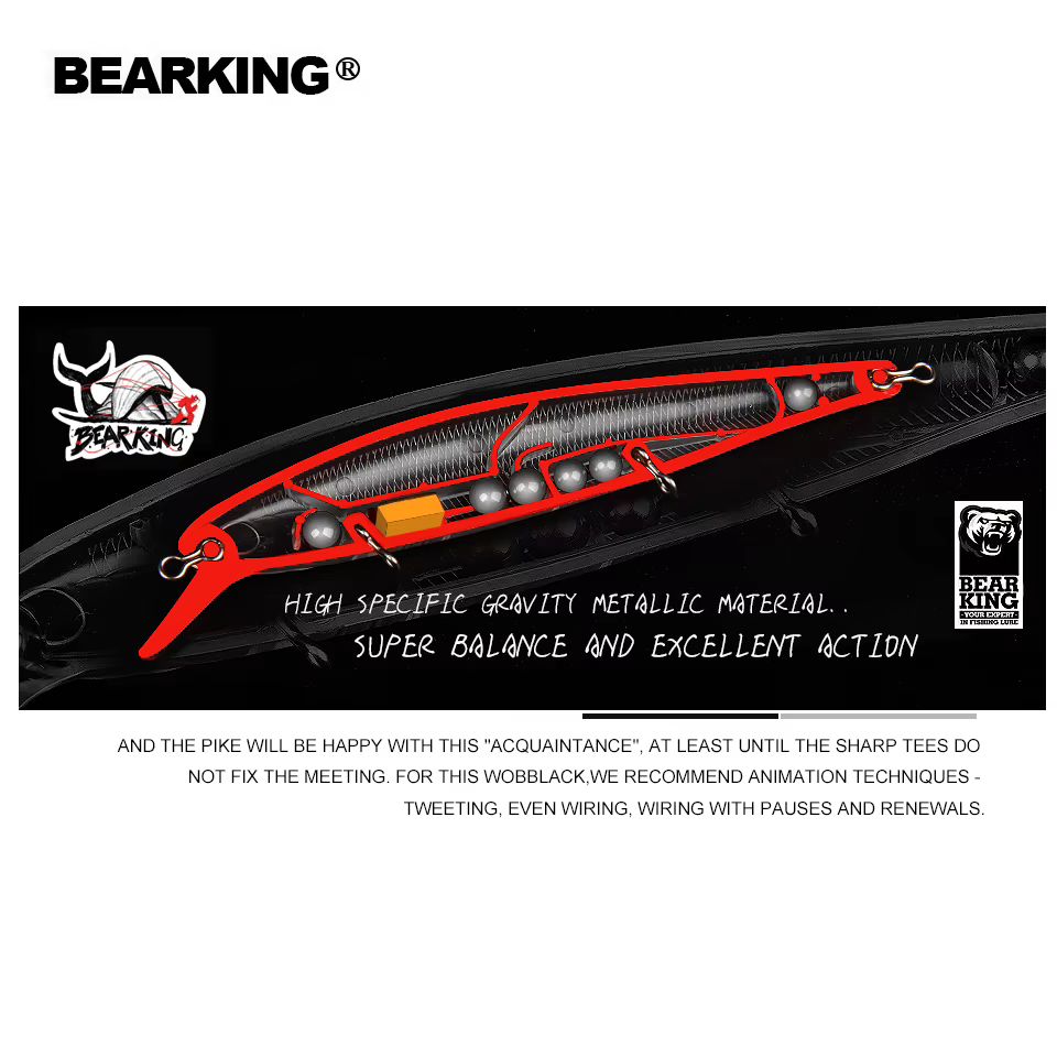 Bearking 115mm 16g Jerkbait Flotante – Para Lucio y Lubina - imagen 4